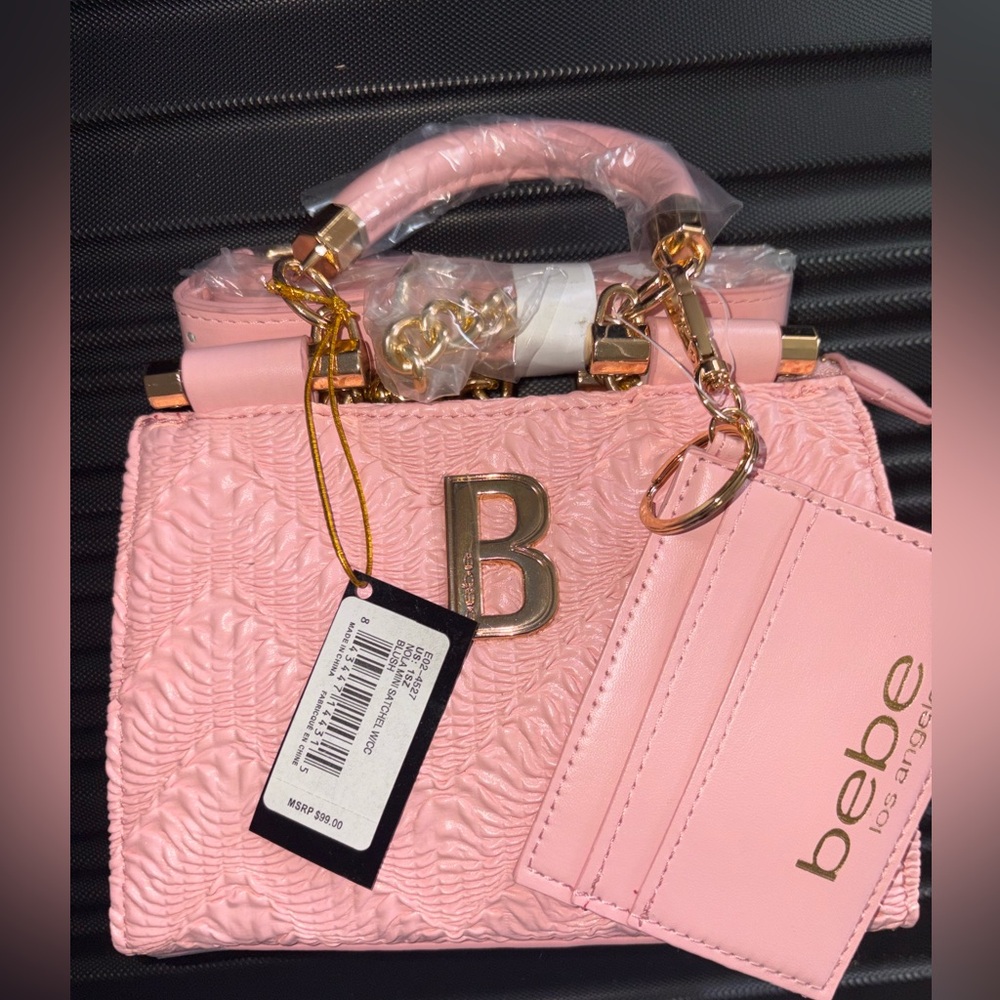 Bebe Pink Embossed Mini Bag